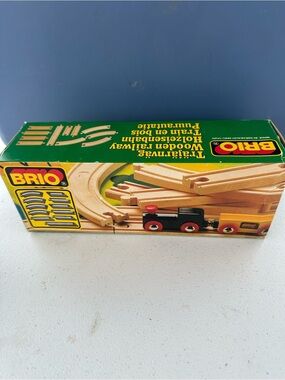 Black & Yellow Wooden Train Engine with Red Wheels